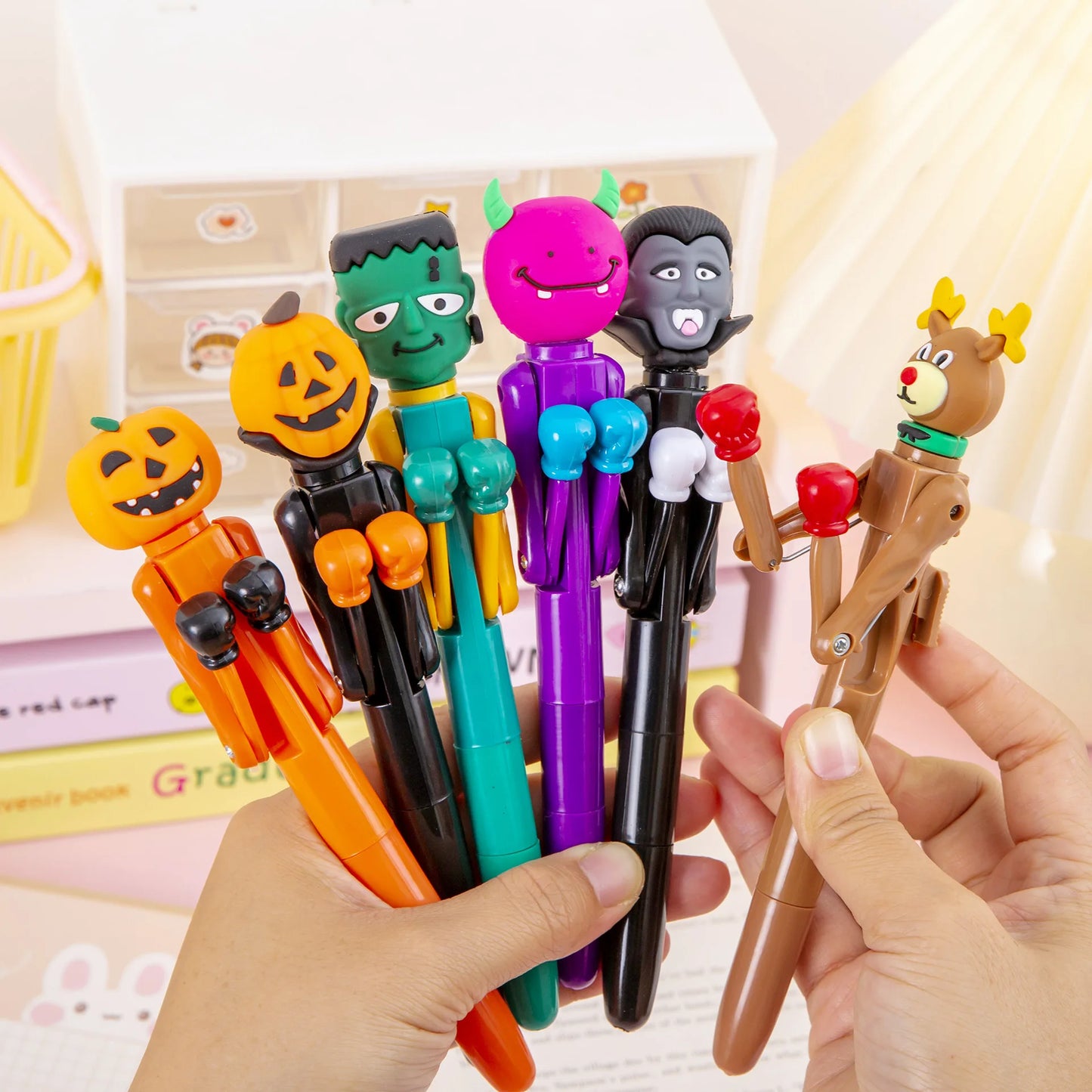 Funny Boxing Ballpoint Pen Blue Ink Creative Pumpkin Monster Santa