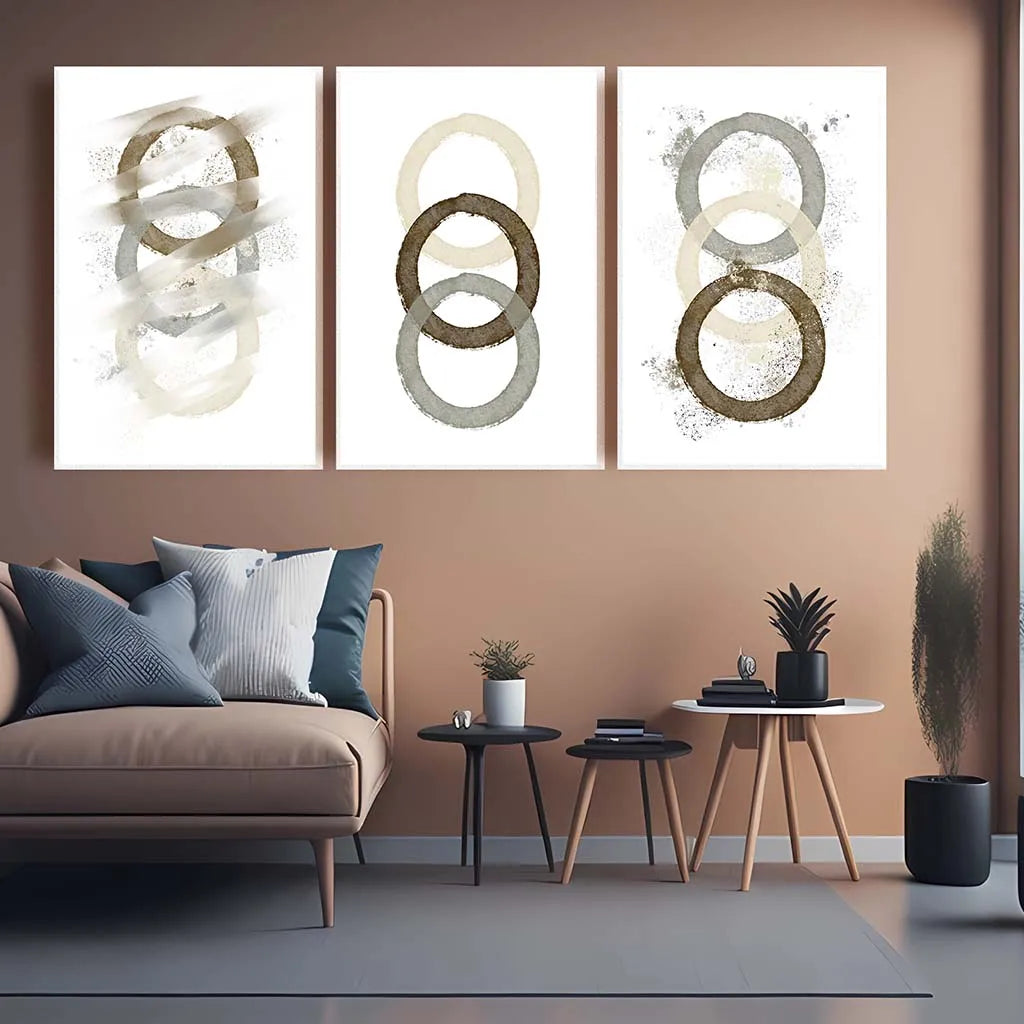 Abstract Geometric Circle Canvas Wall Art | Modern Minimalist Print Canvas Wall Art Print Peaceful Pleasures Health and Wellness