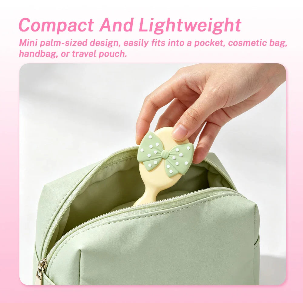 Mini Bow Air Cushion Hairbrush – Anti-Static Detangler Comb