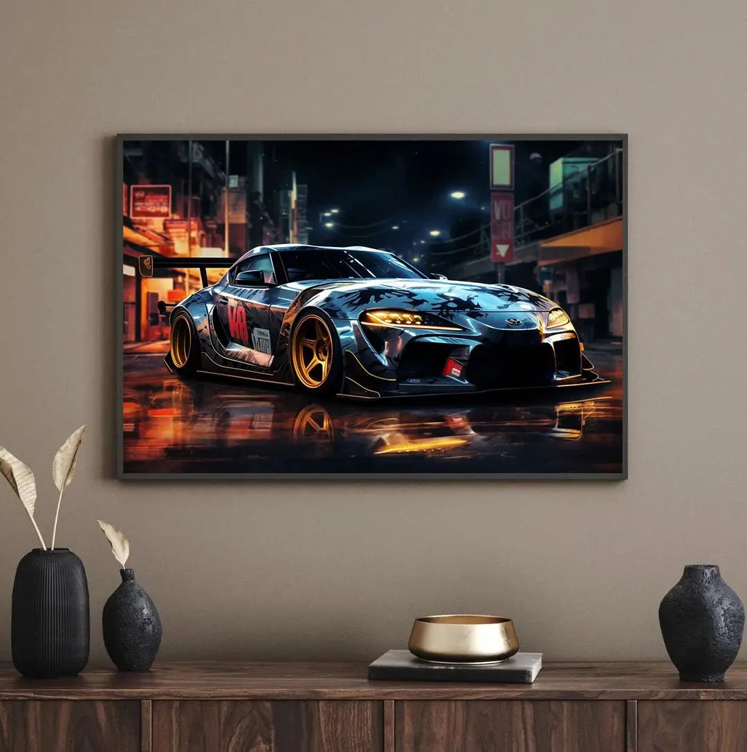 Abstract Sports Car Canvas Wall Art Print | Unframed Poster