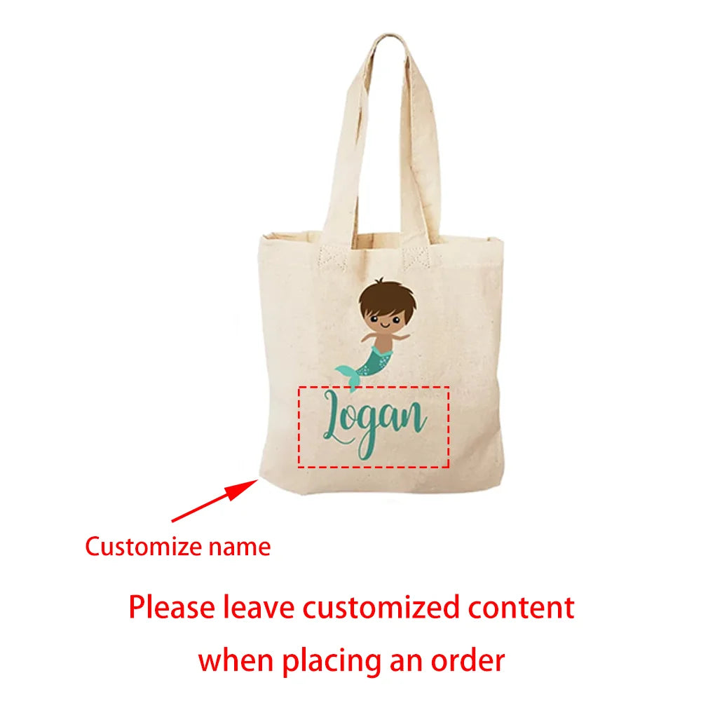 Custom Mermaid Canvas Tote Bags – Party Favors & Gift Bags