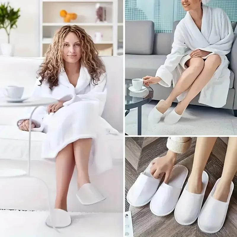 25Pcs Disposable Non-Slip Disposable Hotel Slippers - Soft and Breathable Non-Woven Fabric, Hygienic for Travel and Home, Portable Ergonomic Design Women's Comfortable Indoor Slippers, Simple Style, Non-Woven Material, Durabl Peaceful Pleasures Health and Wellness