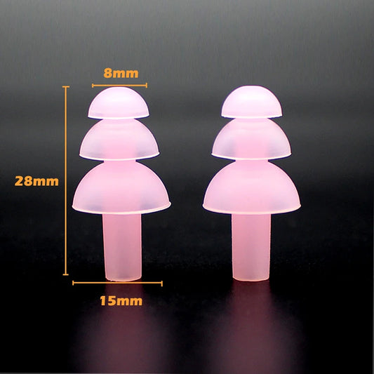 Waterproof Silicone Noise Cancelling Earplugs – 10 Pack Noise Cancelling Earplugs Peaceful Pleasures Health and Wellness Pink