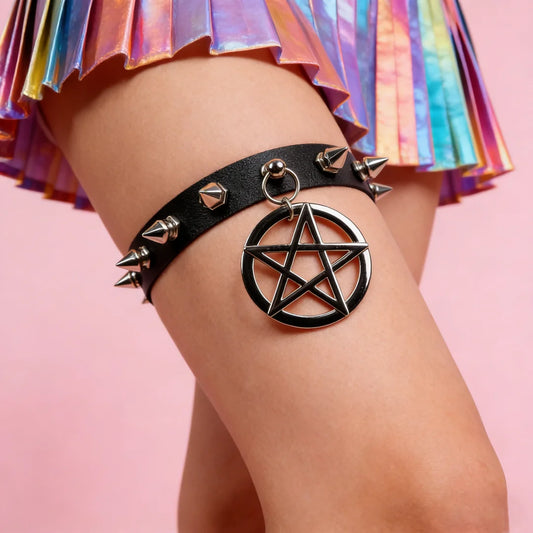 UYEE Gothic Lolita Cosplay Stockings Harajuku Pentagram Punk Uniform Peaceful Pleasures Health and Wellness