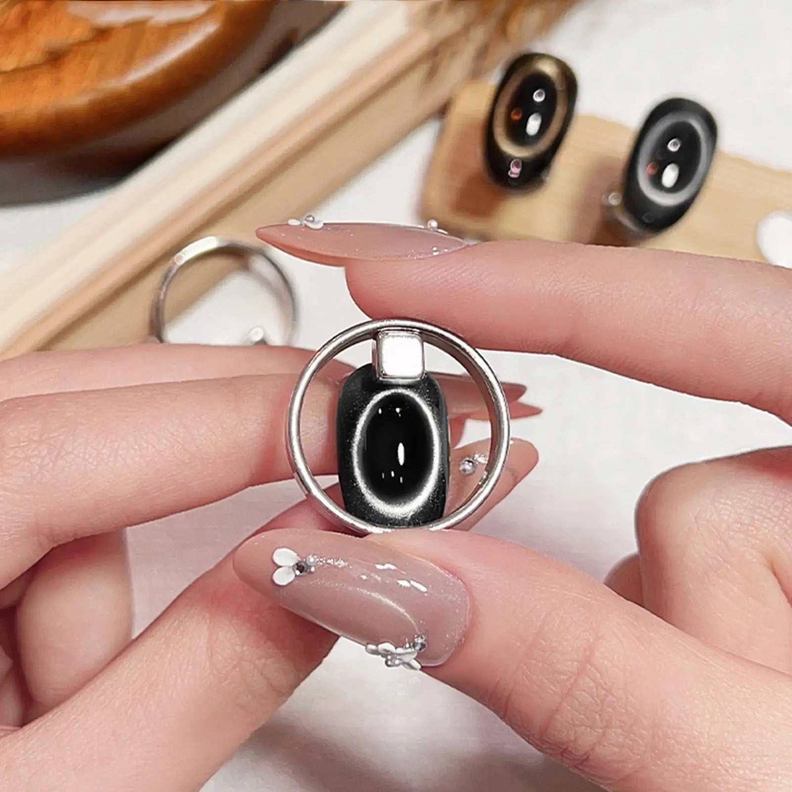 Hollow Cat Eye Nail Art Magnet Black Hole Shape Cat Eye Nail Art Effect Circular Magnet for DIY Magnetic Gel Manicure Tools Peaceful Pleasures Health and Wellness
