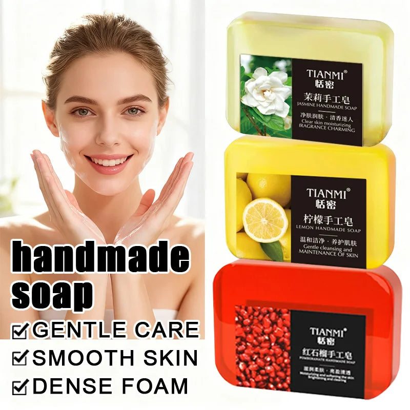 6-Pack Handmade Scented Soap – Lemon, Jasmine & Sandalwood