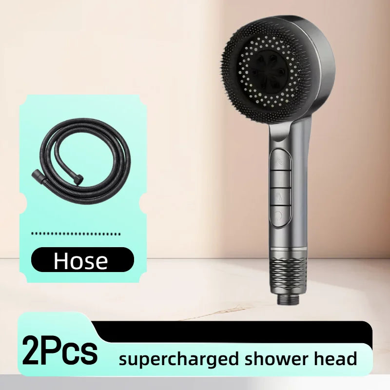 Gold Handheld Rain Shower Head Set – 4-Mode Water Saving