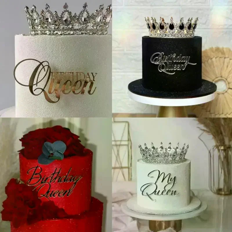 Crystal Crown Tiara Cake Topper – Princess Party & Wedding