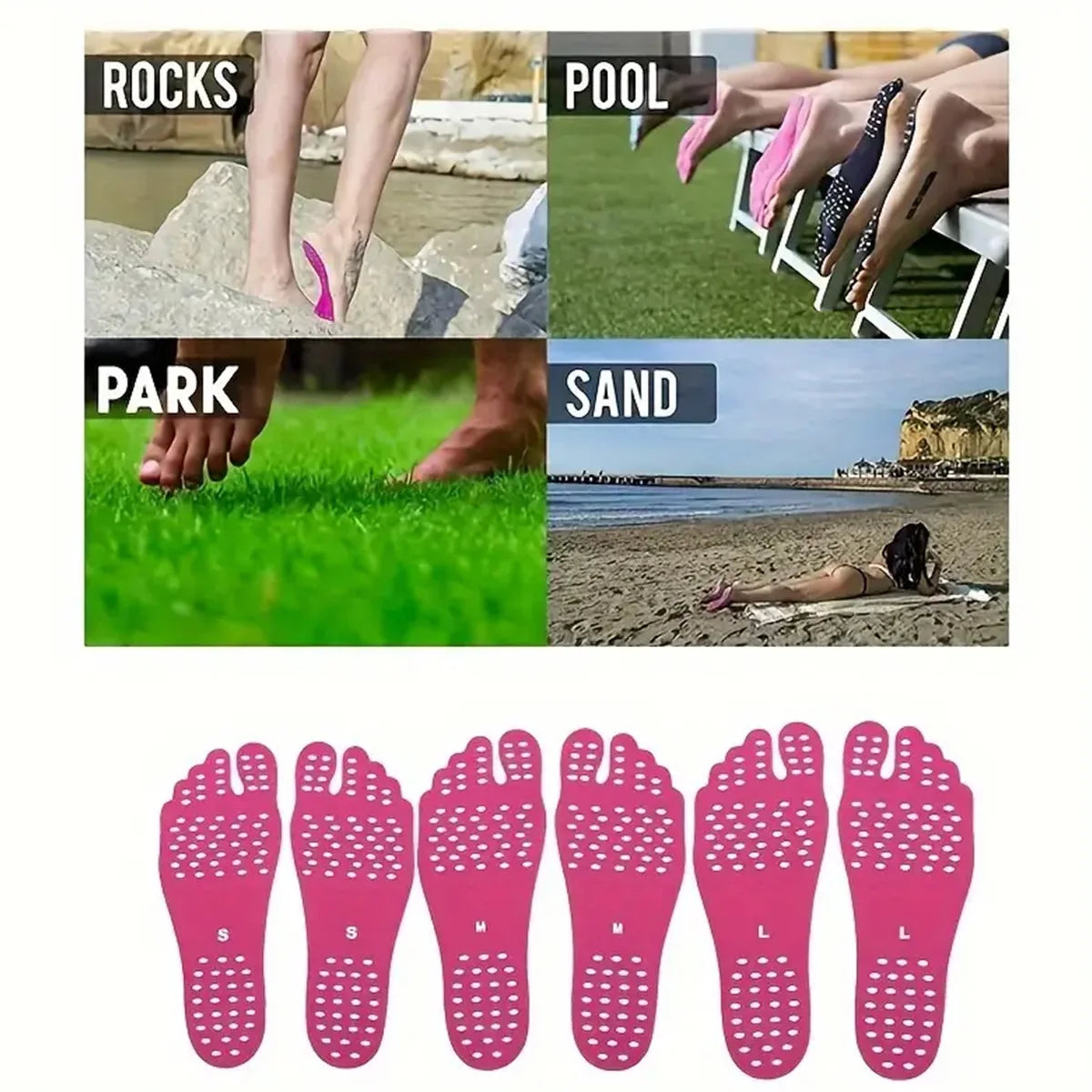 RooRuns Disposable Self-Adhesive Beach Foot Pads | 1 Pair