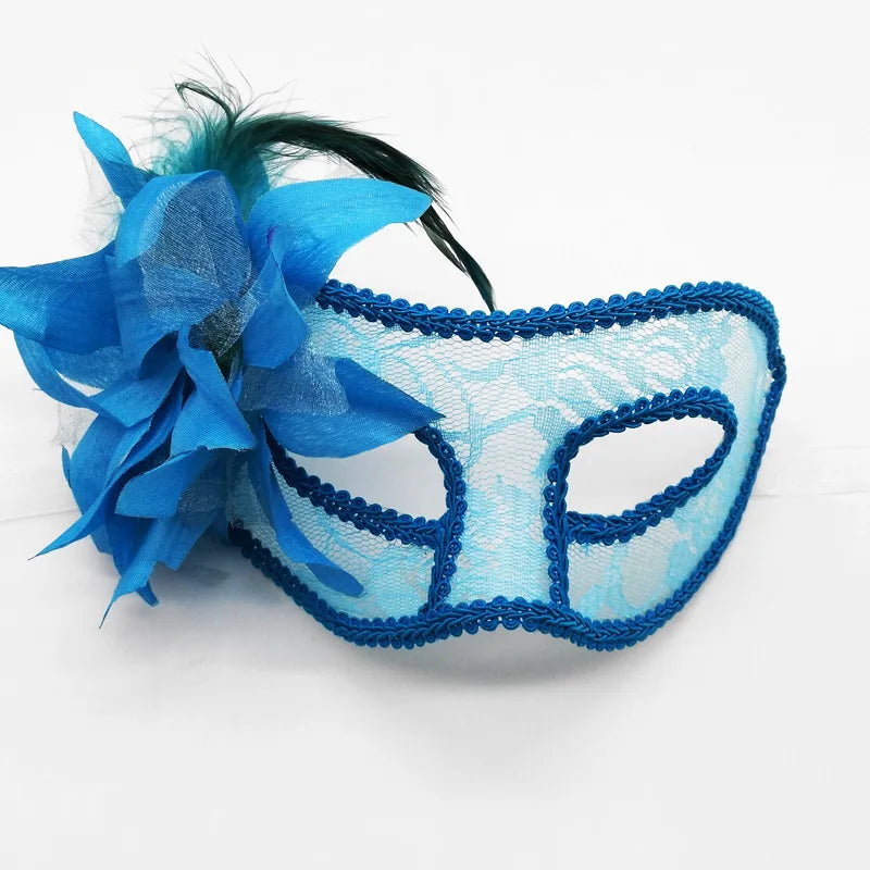 Lace Floral Half-Face Venetian Masquerade Mask | Halloween Party