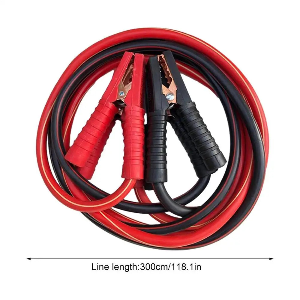 Jumper Cables 1500A 3 m/4M Heavy Duty Automotive Booster Cables Emergency Jump Starter Leads Double-ended With Clamps Clips Peaceful Pleasures Health and Wellness 1500A 3 meters