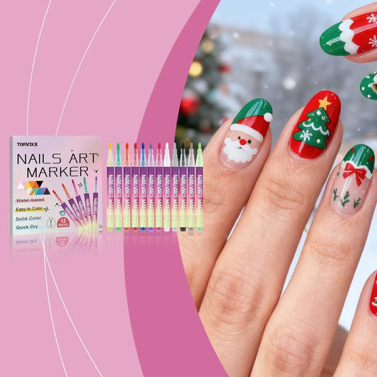 DIY Nail Art Pen Fine Tip Long Lasting Color Easy To Color Quick Drying Nail Art Painting Pen for Daily Beginners At Home Peaceful Pleasures Health and Wellness
