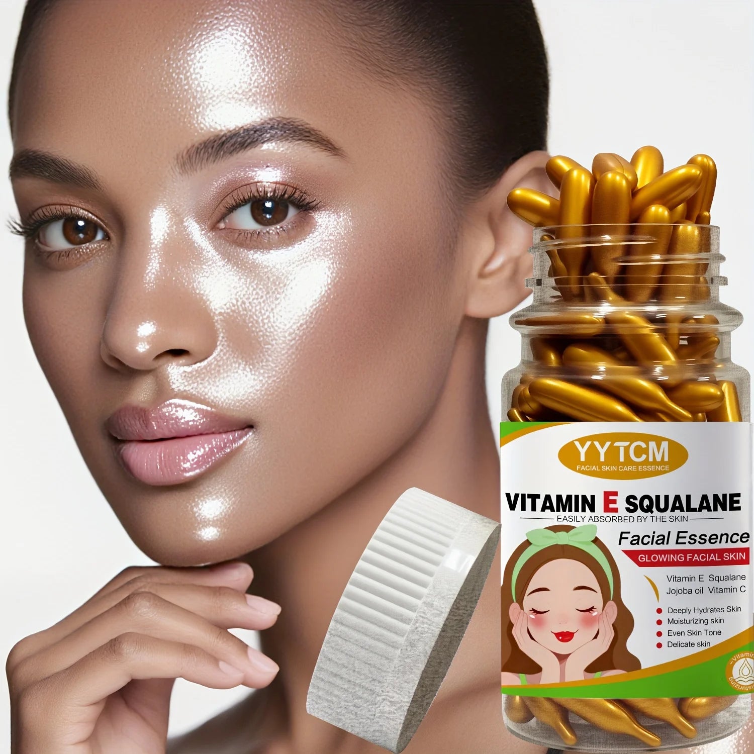 Vitamin E deep moisturizing capsule essence, deep moisturizing and skin brightening essence (0.4gx90 capsules)/bottle-1 bottle Peaceful Pleasures Health and Wellness