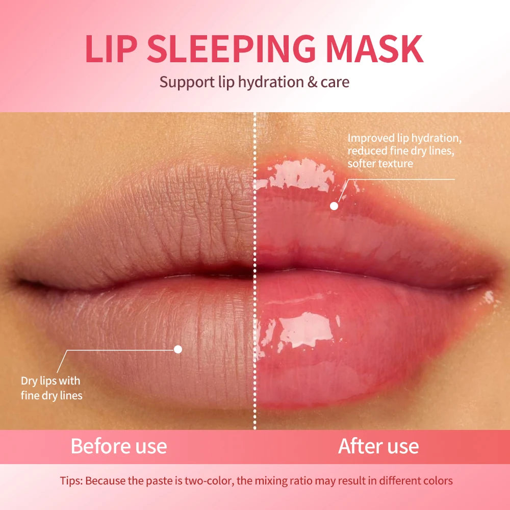 Blueberry Lip Sleeping Mask Overnight Dual Color Hydration For Dry Cracked Skin Reduces Fine Lines Moisturizing Nourish Lip Care Peaceful Pleasures Health and Wellness