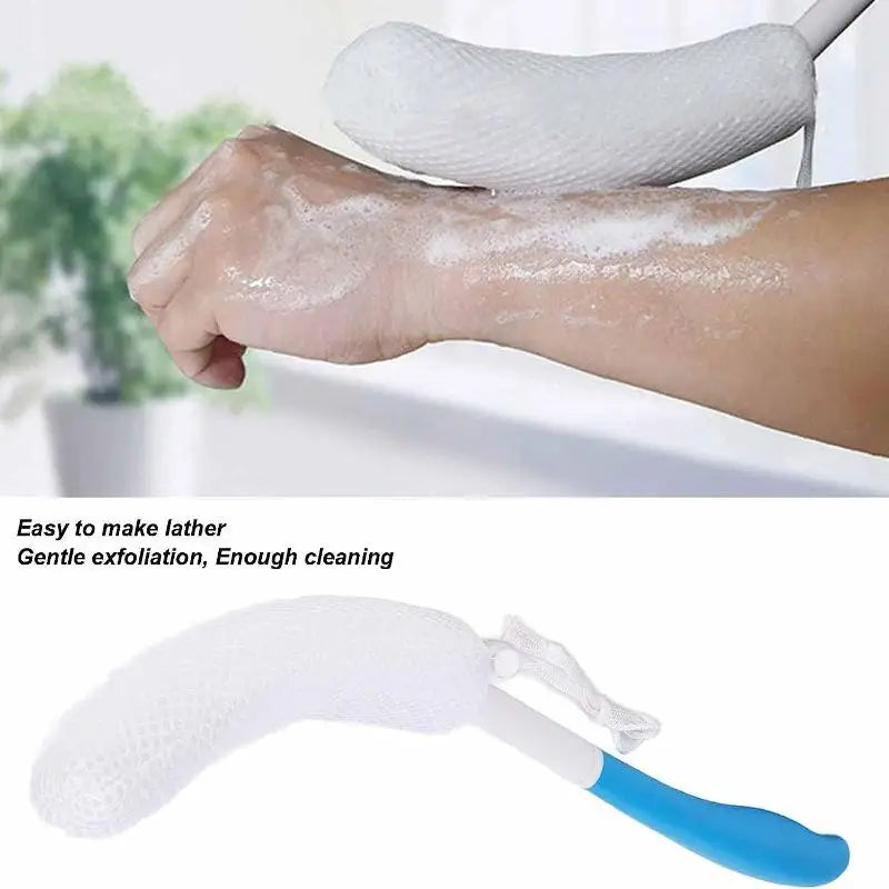 1 Pcs Bath Soft Back Scrubber Brush Bath Shower Scrubbing Mesh Brush With Handle Exfoliating Scrub Massager Bath Supplies Peaceful Pleasures Health and Wellness