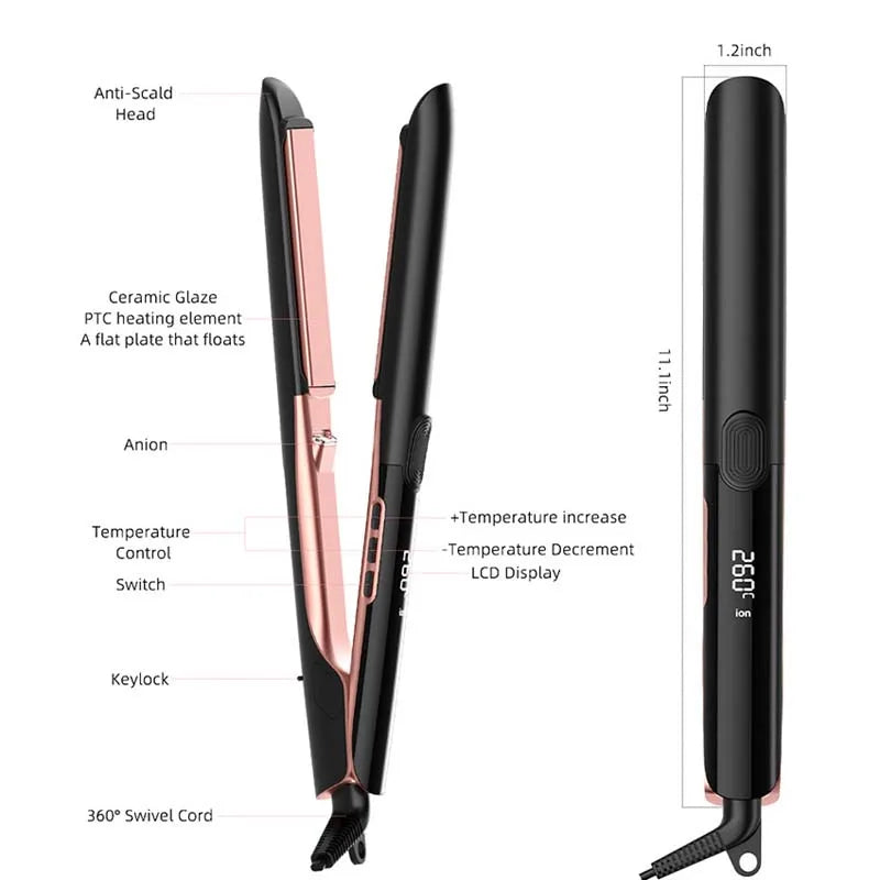 Straight hair straightener, negative ion, straight hair and curly hair dual-use, multifunctional two-piece straight plate clip Peaceful Pleasures Health and Wellness