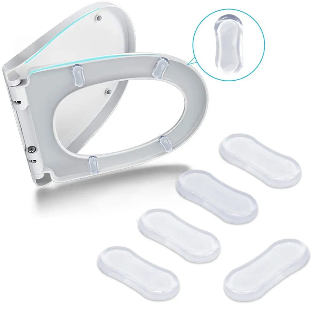 Durable Silicone Toilet Seat Bumper 5 PCS Strong Adhesive Toilet Seat Buffer Pad Shock-Proof Bathroom Accessories Peaceful Pleasures Health and Wellness 5PCS