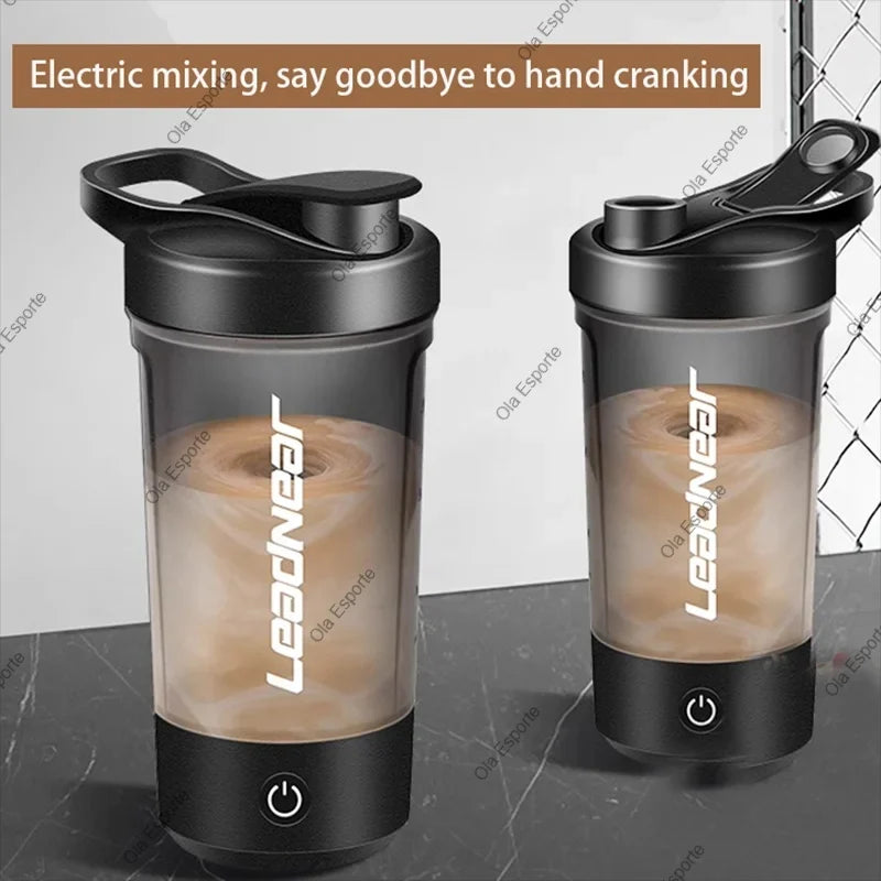 New Portable Electric Protein Shaker Bottle USB Rechargeable Shaker Bottle Multipurpose 450ml Mixer Cups for Fitness Workout Men Peaceful Pleasures Health and Wellness