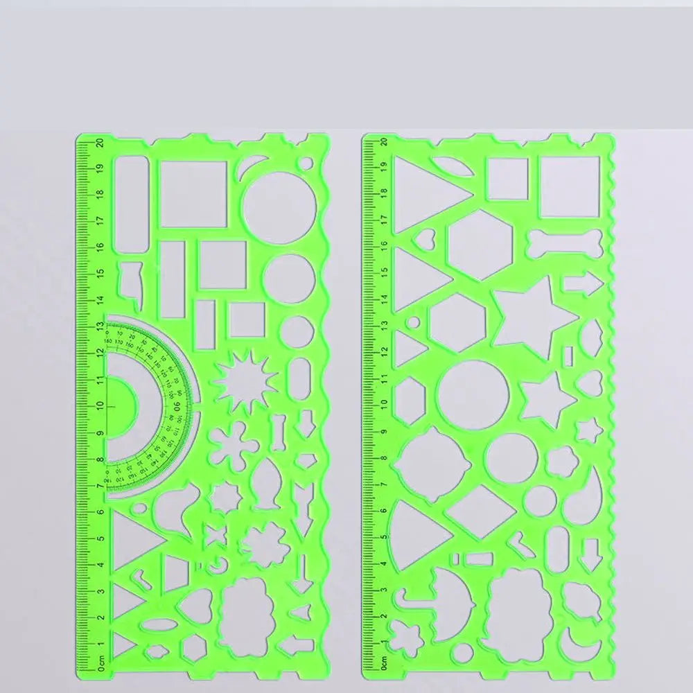 School Accessories Measuring Tool Drawing Ruler Mathematical Geometry Wavy Line Ruler Drafting Supplies Template Rulers Peaceful Pleasures Health and Wellness green