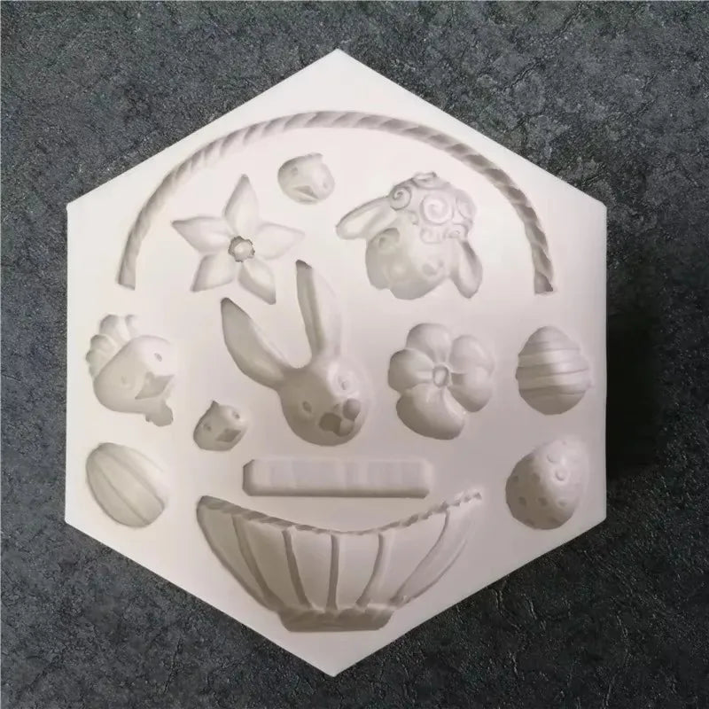 Easter Rabbit Handmade Mold 3D Silicone Egg Flower Fondant Chocolate