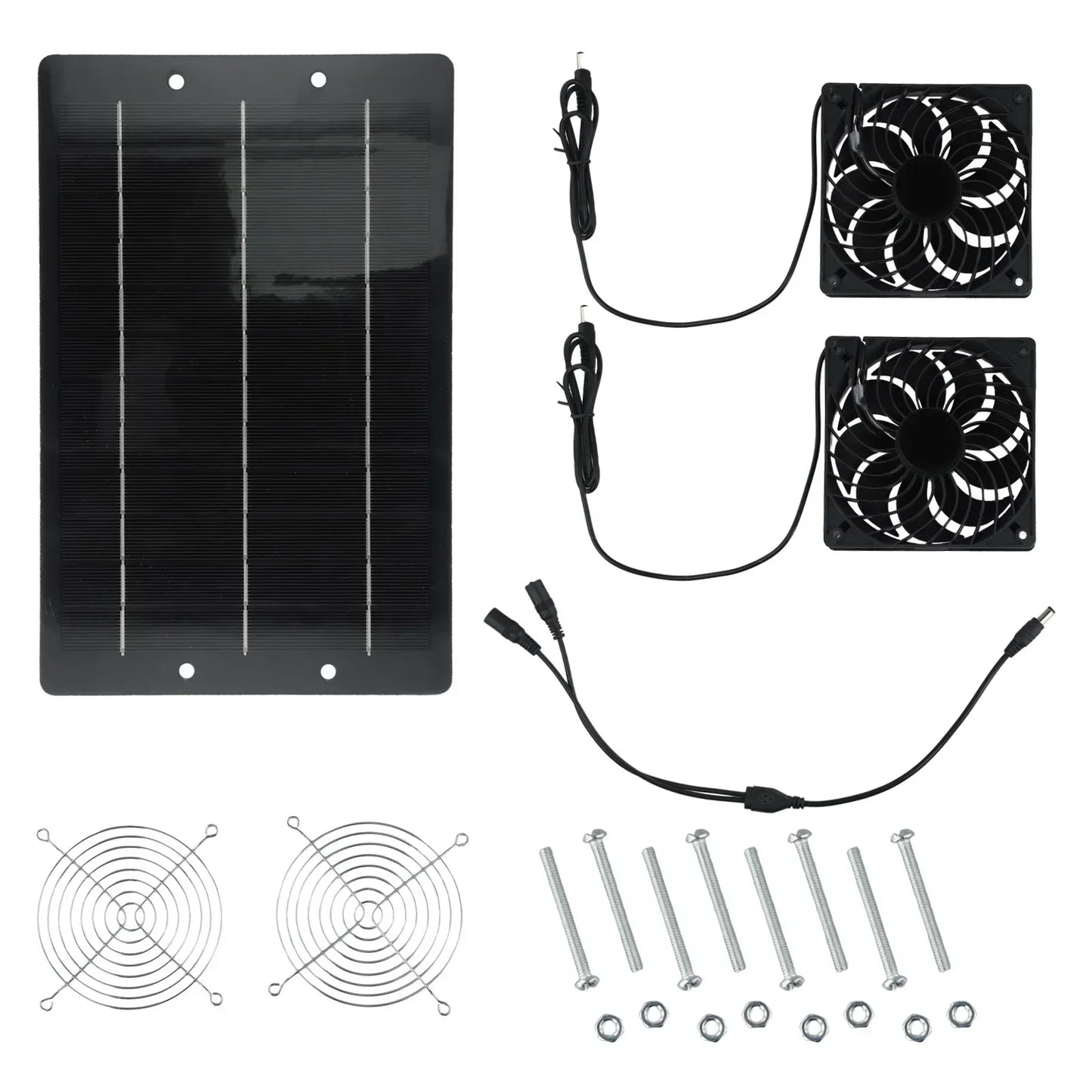 40W Solar Dual Exhaust Fan Kit – IP65 Waterproof, 3000 RPM
