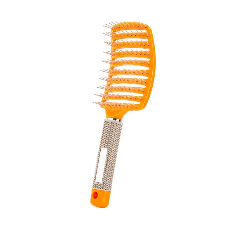 Hair Brush Scalp Massage Comb Hairbrush Bristle;Nylon Women Wet Curly Detangle Hair Brush for Salon Hairdressing Styling Tools Peaceful Pleasures Health and Wellness orange hairless