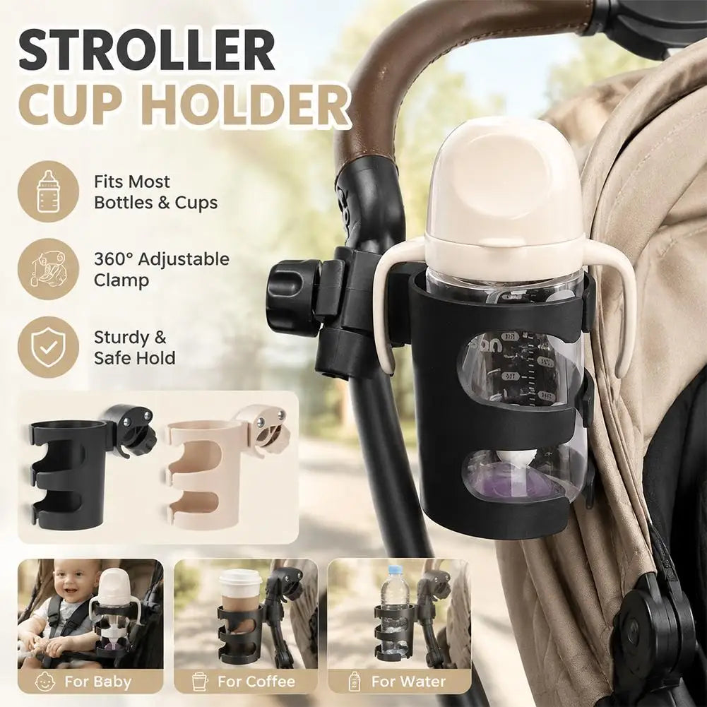 New Baby Stroller Cup Rack Universal Rotatable Cup Holder Multifunctional Bicycle Water Bottle Rack For Outdoor Riding Travel Peaceful Pleasures Health and Wellness