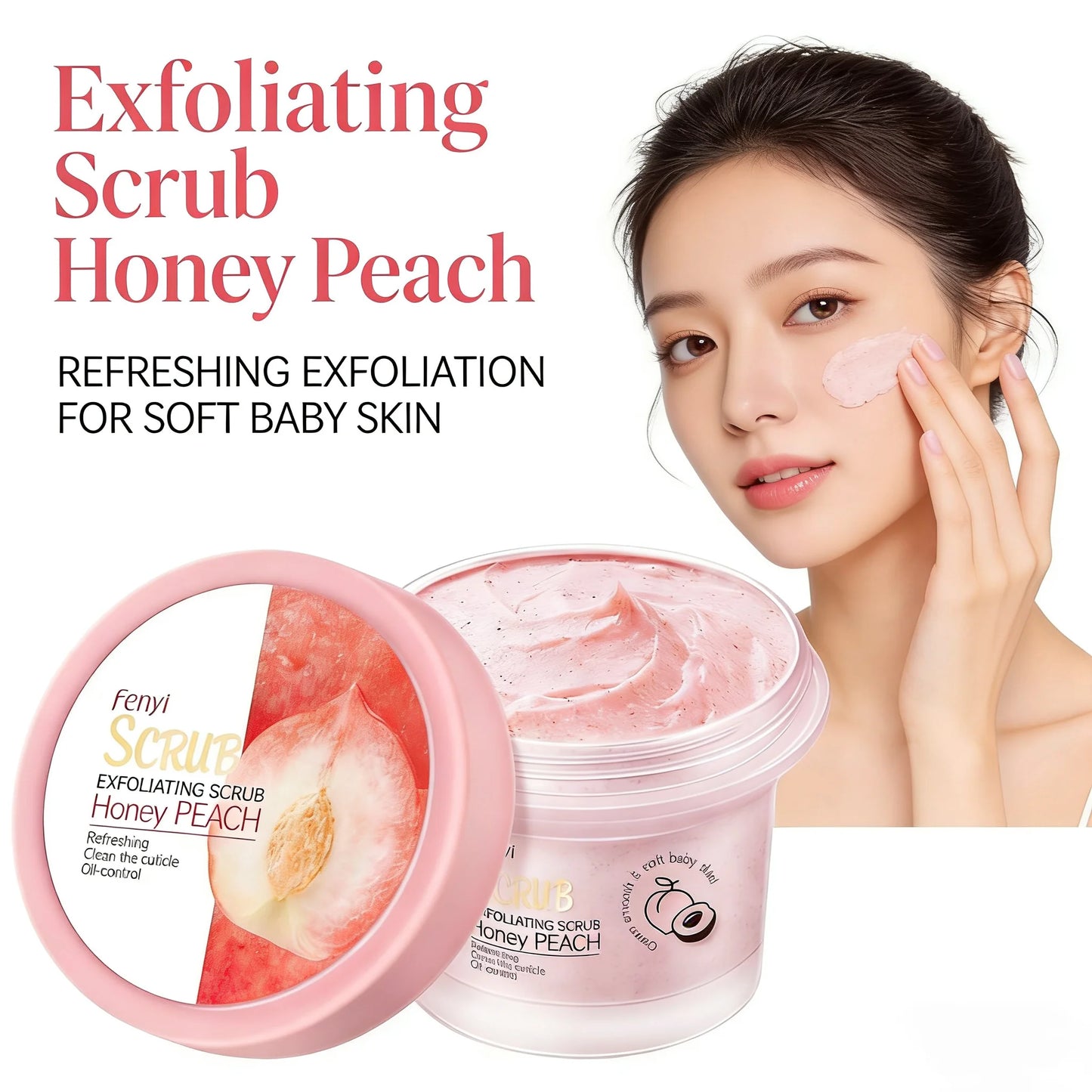 SADOER Honey Peach Exfoliating Scrub – Face & Body 100g