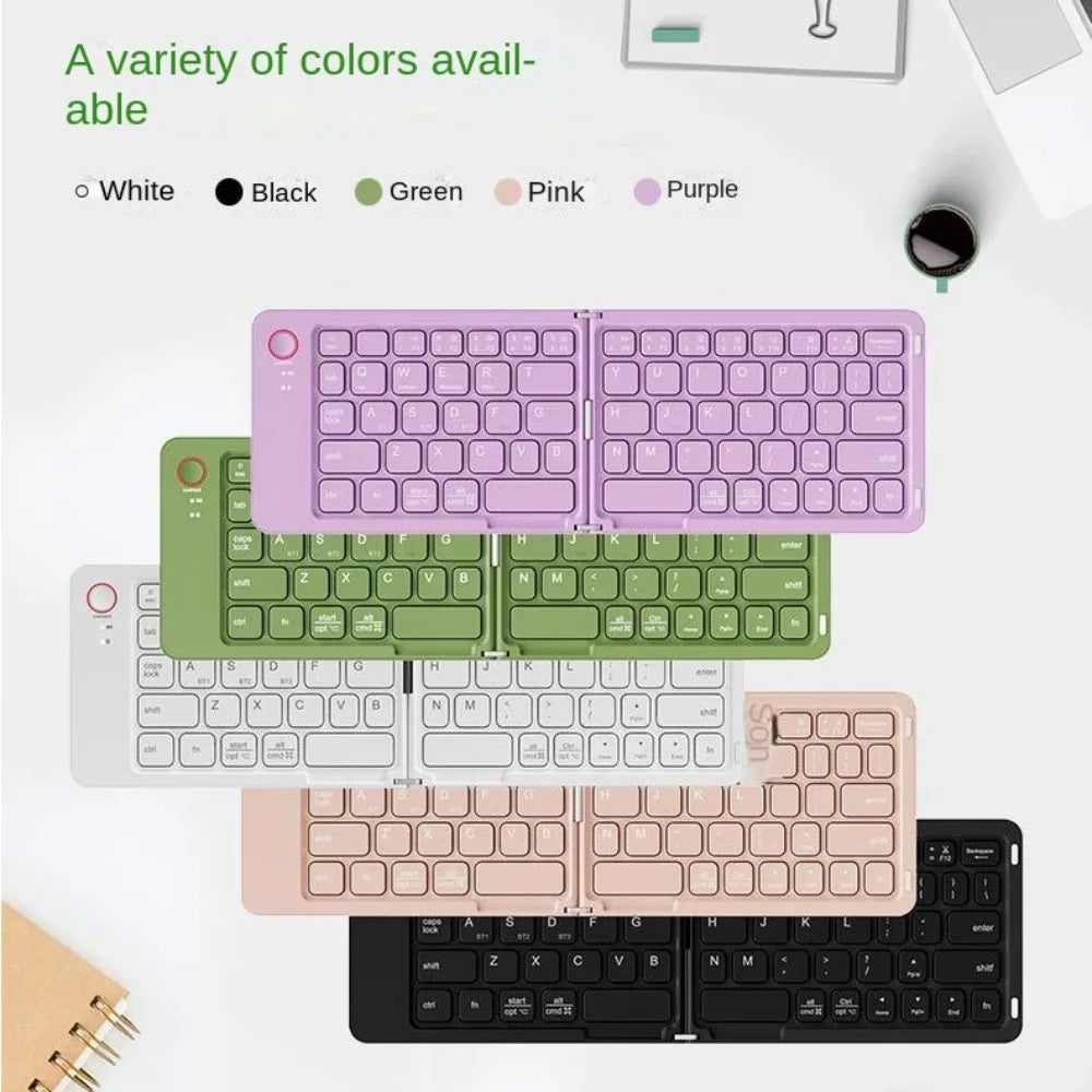 Lightweight Bluetooth Folding Keyboard Rechargeable Ultra-thin Wireless Notebook Keyboard Comfortable Colorful Peaceful Pleasures Health and Wellness