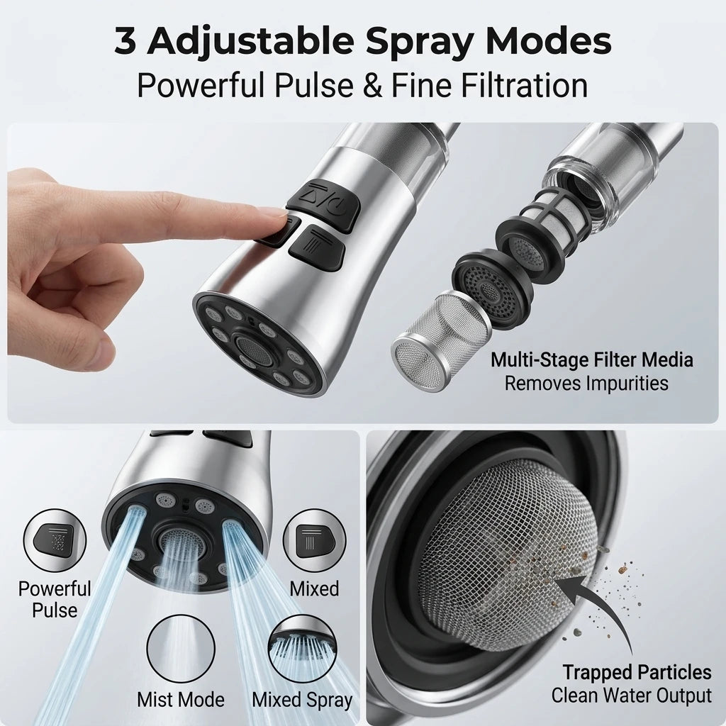 Kitchen Faucet Extender With Filter Function Universal 720° Rotate Aerator Splash Filter Washbasin Faucet Bubbler Nozzle Aerator Peaceful Pleasures Health and Wellness