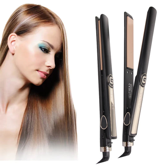 Electric Hair Straightener Dual-Use Straightening/Curling Iron Negative Ion Technology Tourmaline Ceramic 40W Does Hair Peaceful Pleasures Health and Wellness