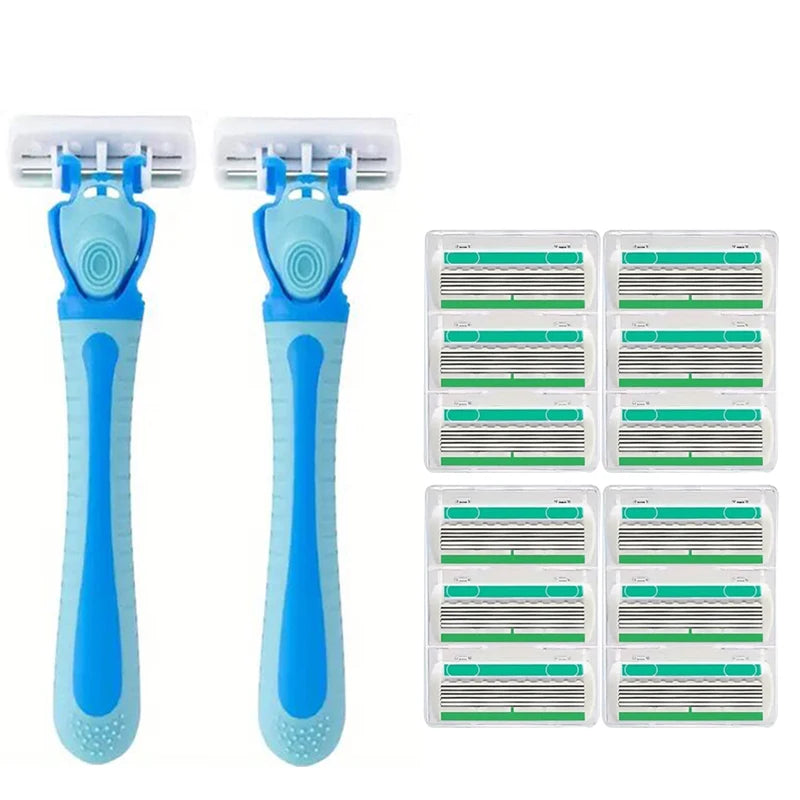 6-Layer Manual Safety Razor – Replaceable Head for Men & Women