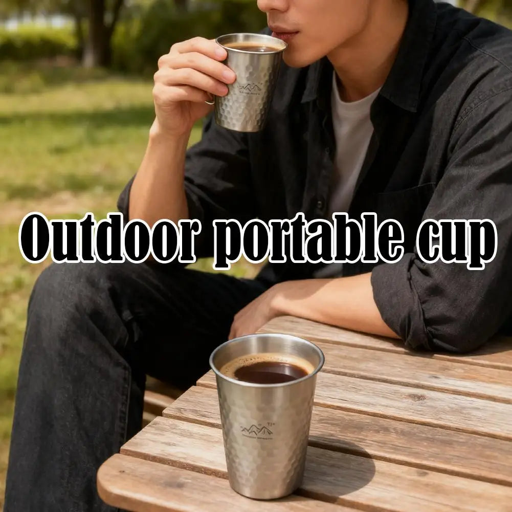 350/500/600ml Portable Outdoor Coffee Tea Mug Ultralight Pure Titanium Camping Cup Picnic Beer Juice Cup Camping Tableware Peaceful Pleasures Health and Wellness
