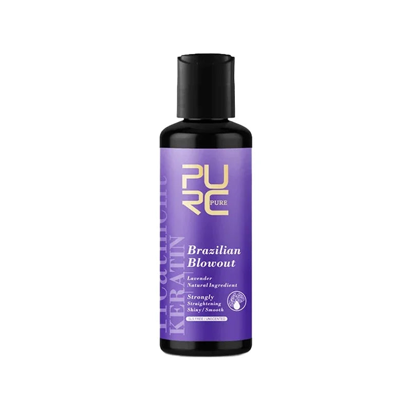 PURC Keratin Treatment Shampoo Conditioner Hair Straightening Products Smoothing Repairing Hair Mask Curly Hair Straighten Care Peaceful Pleasures Health and Wellness 12 Percent Lavender