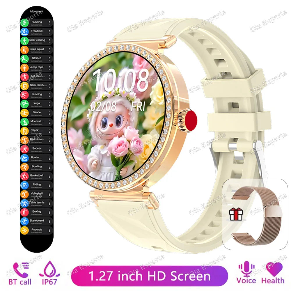 Smartwatch Luxury Fashion Female Physiological Reminder Bluetooth Music Women's Fashion Smart Watch Holiday Gift 2026 New HW12 Peaceful Pleasures Health and Wellness Go18Milan