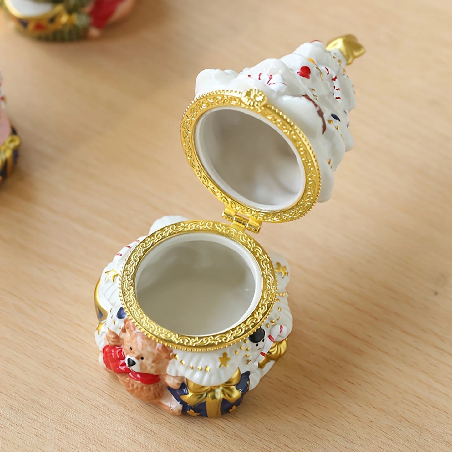 Christmas Tree Jewelry Trinket Box Fine Craftsmanship Creative Treasure Case Candy Box Suitable for Holiday Parties Desk Peaceful Pleasures Health and Wellness