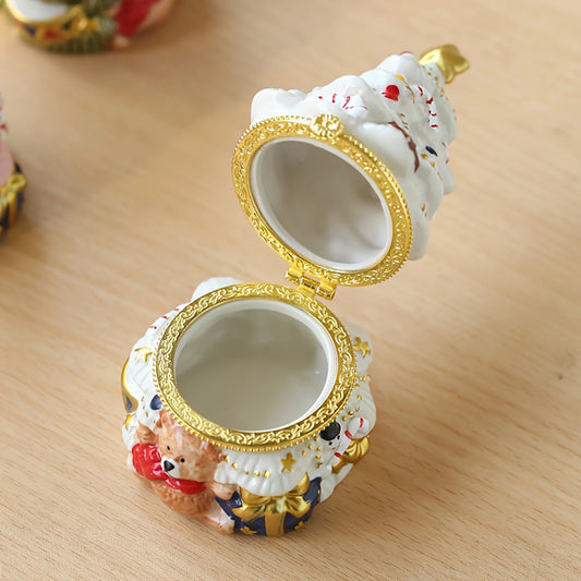 Christmas Tree Jewelry Trinket Box Fine Craftsmanship Creative Treasure Case Candy Box Suitable for Holiday Parties Desk Peaceful Pleasures Health and Wellness