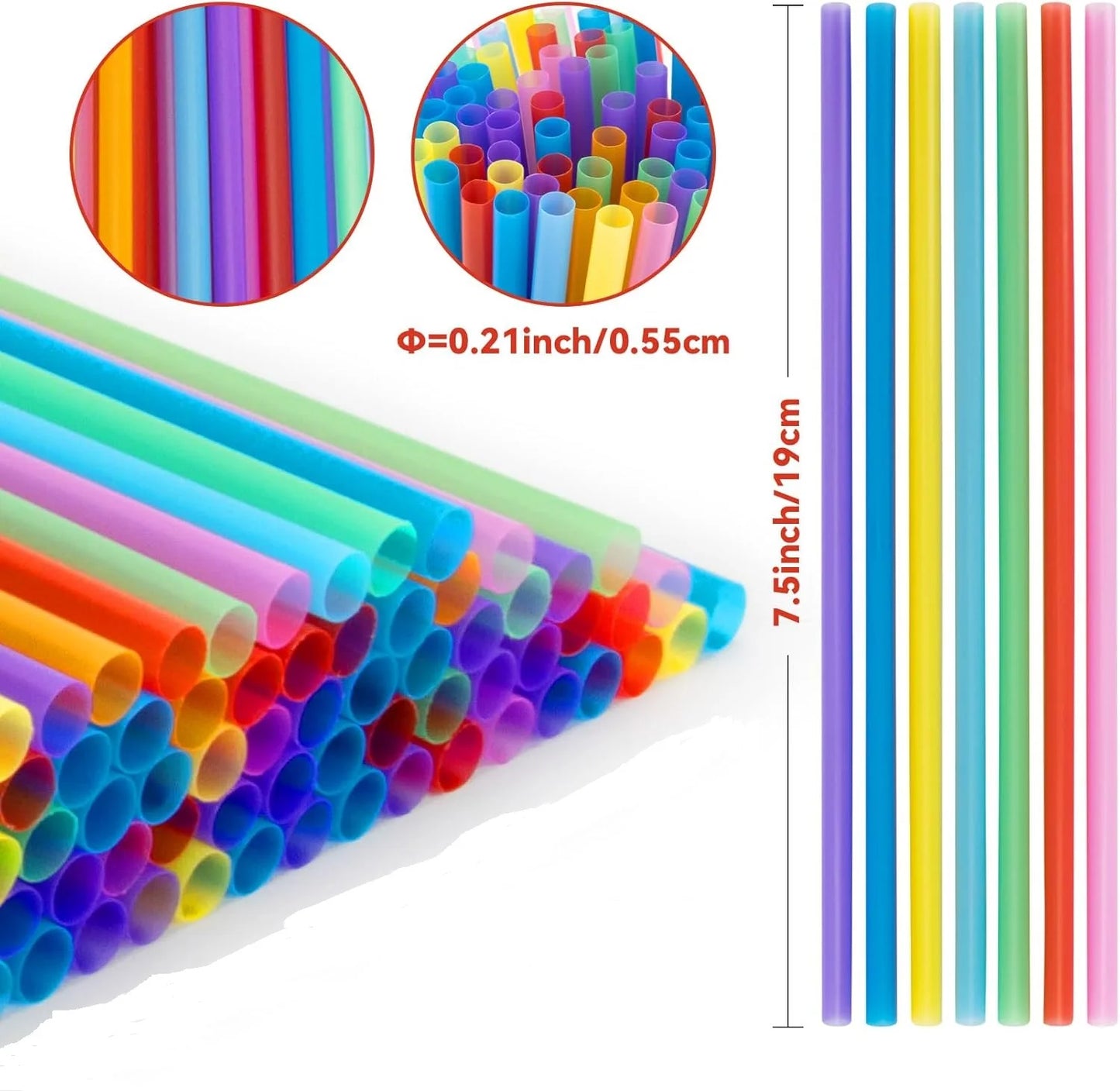 Colorful Black or Clear BPA Free Plastic Straws 6mm Diameter Individually Wrapped for Coffee Tea Liqor in Party Office Home Use Peaceful Pleasures Health and Wellness Colorful 19 200pcs