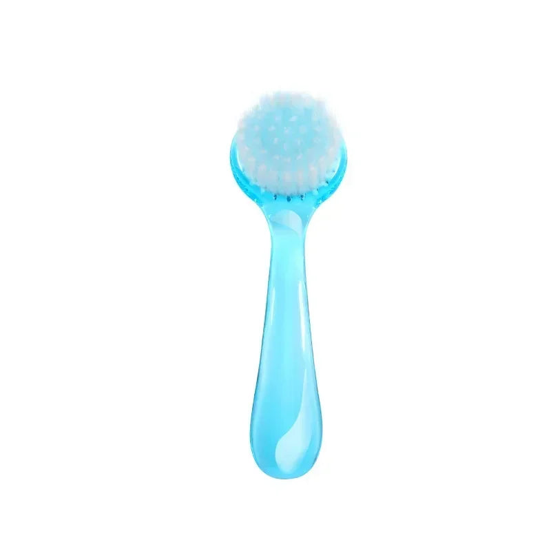 1PC Round Head Nail Care Makeup Brush, Gentle, with Plastic Handle, Nail Art Gel Powder Dust Clean Remover Peaceful Pleasures Health and Wellness China Mainland Blue