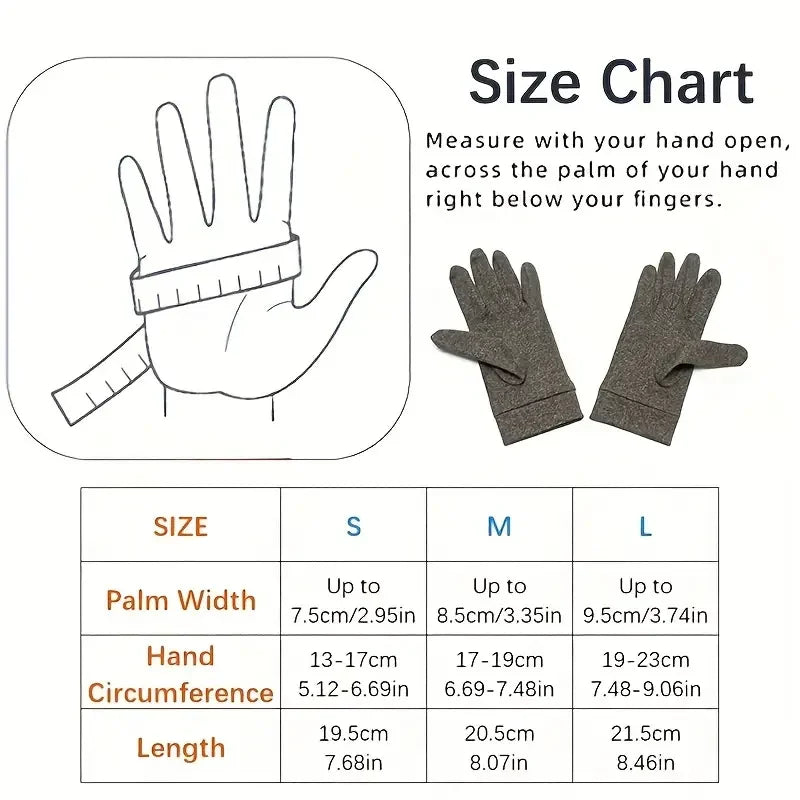 1Pair Unisex Compression Arthritis Gloves, Touch Screen Full Finger Gloves, Compression Gloves, For Therapy, Rehabilitation Peaceful Pleasures Health and Wellness