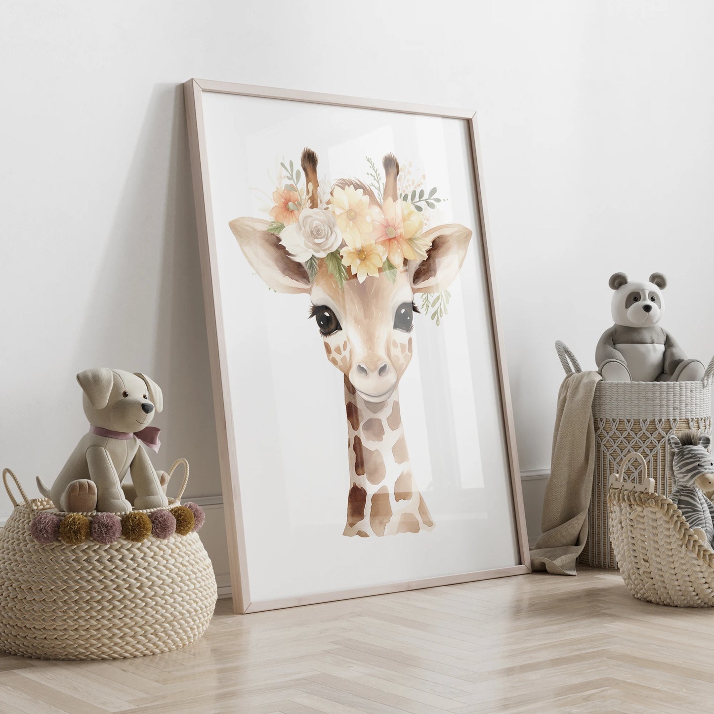 Elephant Leopard Giraffe Wall Art Prints Canvas Painting Poster Picture For Living Bedroom Kids Play Room Home Decor Peaceful Pleasures Health and Wellness G2545-3 30x40cm No Frame
