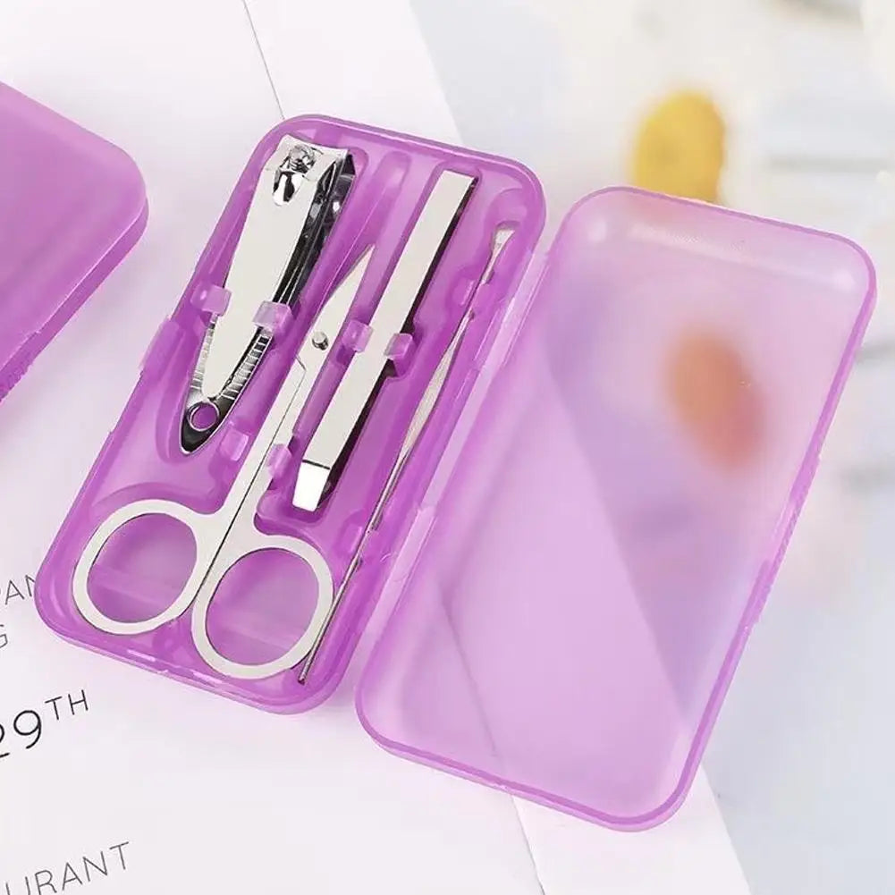 Home Nail Clipper Set of 4 Pieces Large Size Dead Skin Pliers Diagonal to Remove Dead Skin Small Eyebrow Clipper Leather Sleeve Peaceful Pleasures Health and Wellness