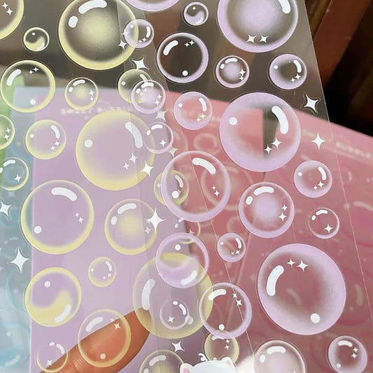 Korean Stickers Wholesale Transparent Bubble Ins Cute Hand Account Peaceful Pleasures Health and Wellness