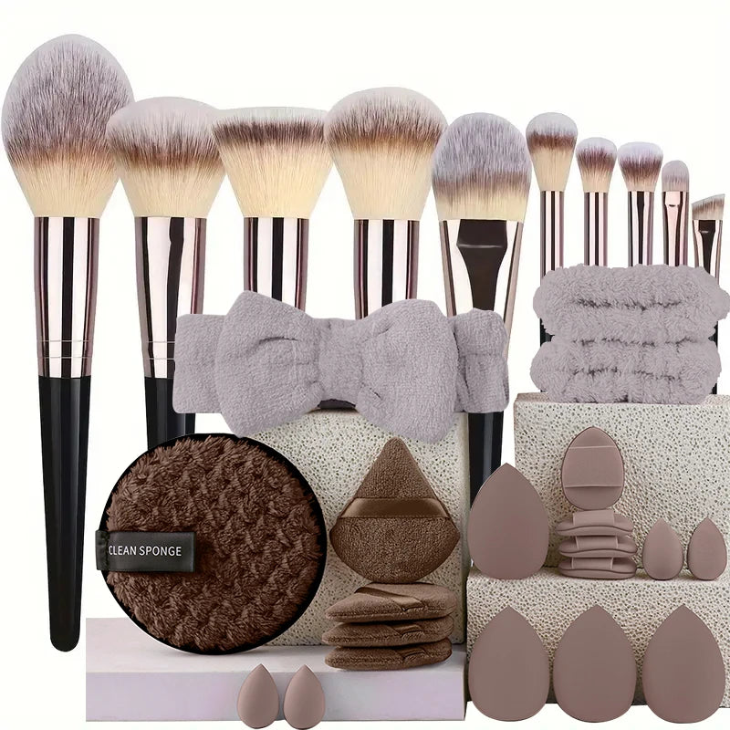 RUNTOIN 10PCS Fluffy Makeup Brush Set – Foundation & Eyeshadow