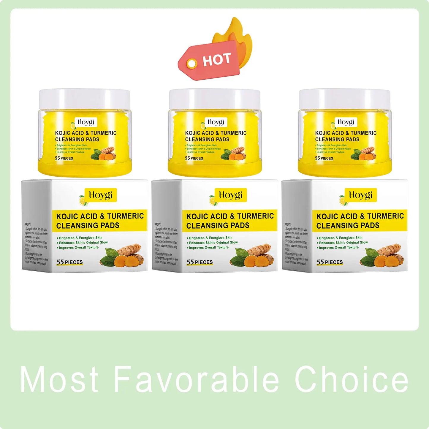Turmeric Cleansing Pads Facial Exfoliating Makeup Removal Dead Skin Peeling Smooth Skin Shrink Pore Massage Face Washing Sponge Peaceful Pleasures Health and Wellness 165pcs Boxed