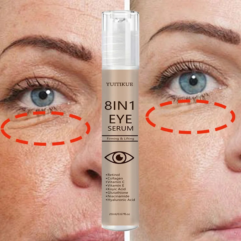 YUITIKUE 8-in-1 Eye Serum | Firming & Lifting Formula With Retinol, Collagen, Vitamin C & Hyaluronic Acid 20ml Peaceful Pleasures Health and Wellness