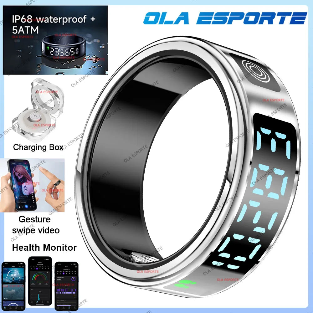 Ola Esporte Smart Ring – LED, Heart Rate & 5ATM Waterproof