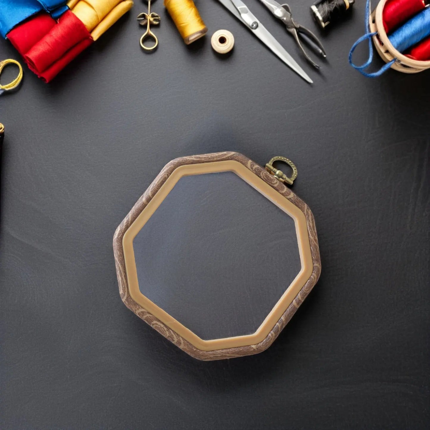 Premium Octagon Embroidery Frame Heavy Duty Anti Skid Surface Perfect for Cross Stitch Embroidery Craft Decoration Beginners Peaceful Pleasures Health and Wellness