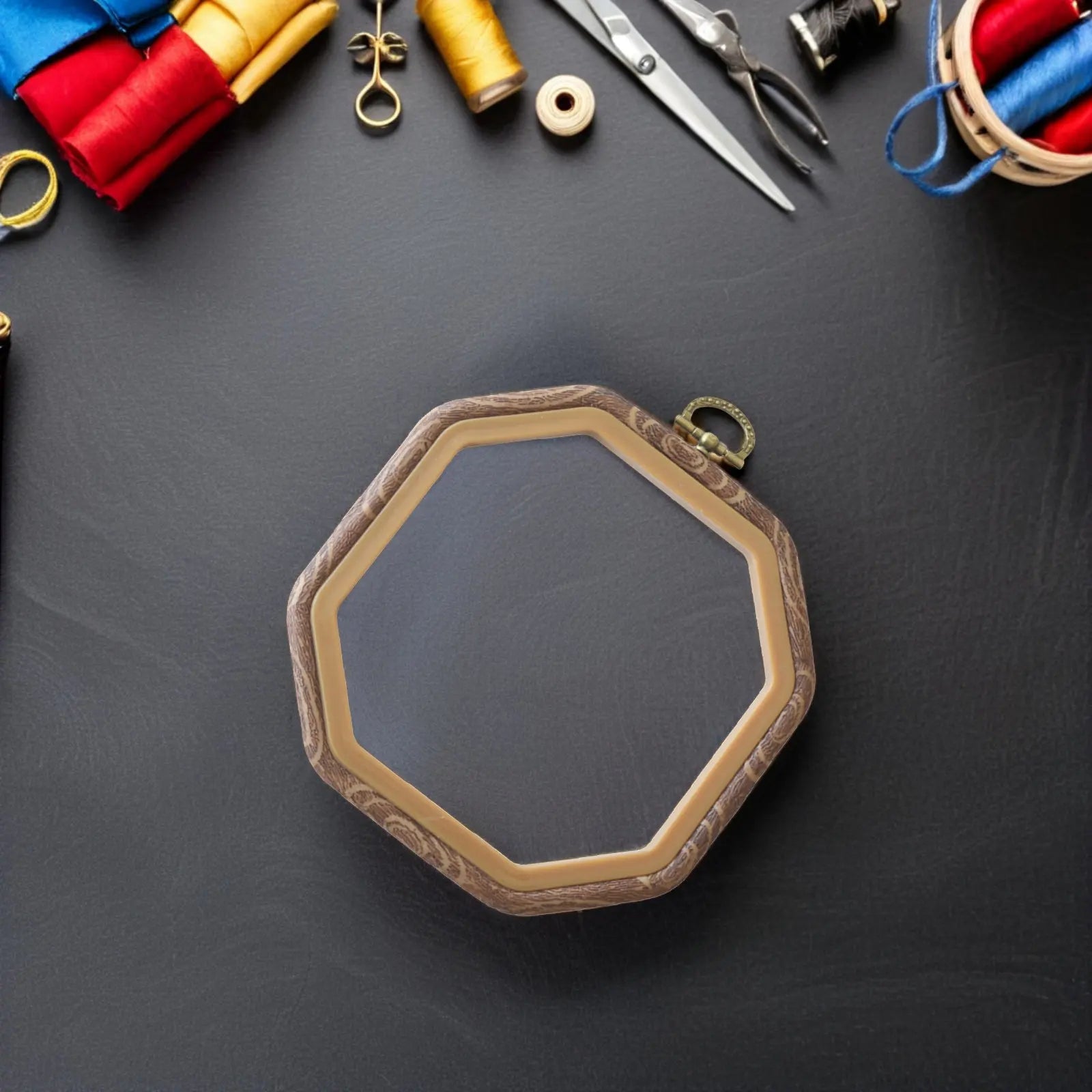 Premium Octagon Embroidery Frame Heavy Duty Anti Skid Surface Perfect for Cross Stitch Embroidery Craft Decoration Beginners Peaceful Pleasures Health and Wellness