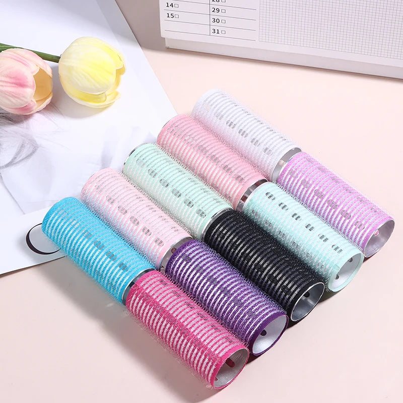 1/5Pcs Bangs Roller Set Hook & Loop Aluminium Silver Core Self Grip Styling Hair Rollers Hot Thermal Volume Curler 30X80mm Peaceful Pleasures Health and Wellness